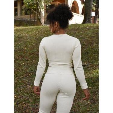 Imagem de Conjunto Blusa Manga Longa e Legging Canelada Alto Relevo Ultra Premium New Chill-Feminino