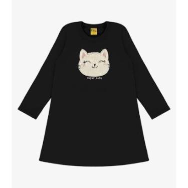 Imagem de Vestido Infantil Manga Longa Rovi Kids Preto-Feminino