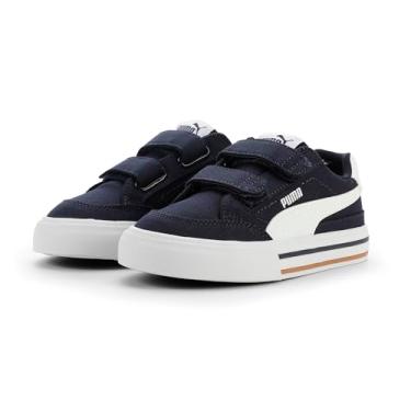 Imagem de PUMA Tênis unissex infantil clássico Vulc Hook and Loop, Azul-marinho Ah25, 15
