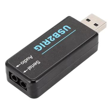 Imagem de Placa de som USB preta USB2RIG com áudio e portas seriais, codec de som, controle CAT, suporta modos digitais FT8 FT4 RTTY SSTV