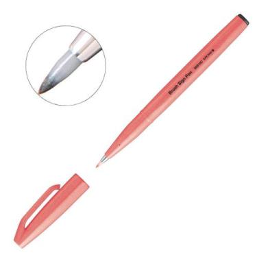 Imagem de Caneta Pincel Brush Sign Pentel Lettering Desenho Caligrafia, Vermelho