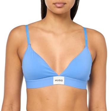 Imagem de HUGO Sutiã feminino moderno de algodão elástico triangular, Azul Forever, P