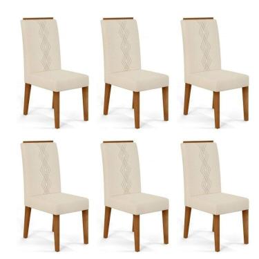 Imagem de Kit 6 Cadeiras para Sala de Jantar Yasmin Freijó/Neve