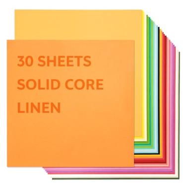Imagem de Cartolina texturizada de cor sólida de 30 x 30 cm a granel 220 g/m², papel de construção, 30 cores para scrapbook, arte e artesanato