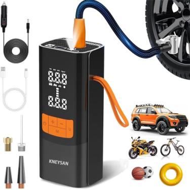 Imagem de Kneysan Compressor De Ar Portátil Mu-002 Para Pneus De Carro - Inflador Rápido De Pneus De 150 Psi Com Bateria De 15.000 Mah E Luz Led, Ultraleve De 1,3 Lb Para Suv, Caminhão, Bicicleta, Bola E Uso