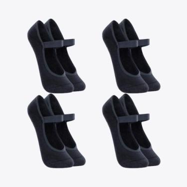 Imagem de Kit 4 Pares de Meias Lupo Sapatilha Antiderrapante 04945-104, Azul mar