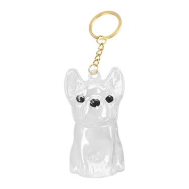 Imagem de Generic Chaveiro em formato de cachorro, pingente para bolsa, presente de condolências, medalhão portátil para cabelo, lembrança, exclusivo, transparente, Buldogue