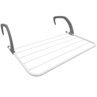 Imagem de Varal Janela Portátil Dobrável Ajustável Multiuso Varanda Parede Roupa Apartamento