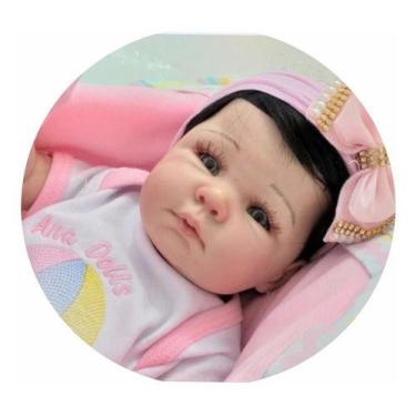 Imagem de Bebê Reborn Hanna Enxoval Completo, Silicone,banho Fio A Fio - Ana dol