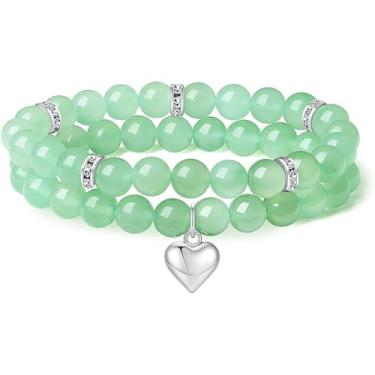 Imagem de Unurgoonit Conjunto de pulseiras de cristal ametista para mulheres, pulseira de cura de pedra preciosa roxa com pingente de borboleta, Pedra, Sem Pedra Preciosa