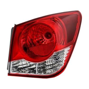 Imagem de Julypanda Luz traseira de para-choque traseiro adequada para Chevy Cruze 2011-2015 substituição luzes de freio externas lente vermelha lâmpada de freio direita com lâmpada e fiação