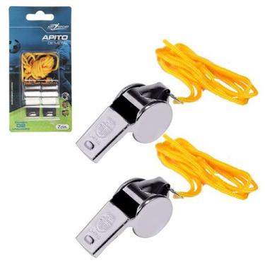 Imagem de Apito de Metal Com Cordão 2 Pçs Portátil Esporte - Art Sport