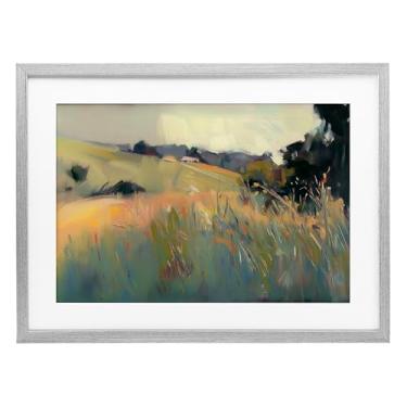 Imagem de Stupell Industries Impressão emoldurada cinza de planícies modernas e tranquilas design sob vidro por Elara Yasna, 43 x 58 cm