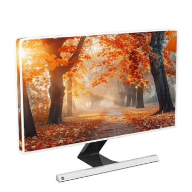 Imagem de Baocicco Capa de monitor de computador à prova d'água com folhas de bordo de outono 66, 27, 71 cm, capa protetora contra poeira para monitor de floresta natural para iMac 66.0 cm, 66.0-71.1 cm