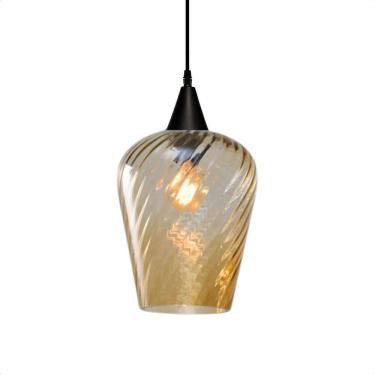 Imagem de Pendente Taschibra Monalisa G Rigato Âmbar E27 Bivolt Preto