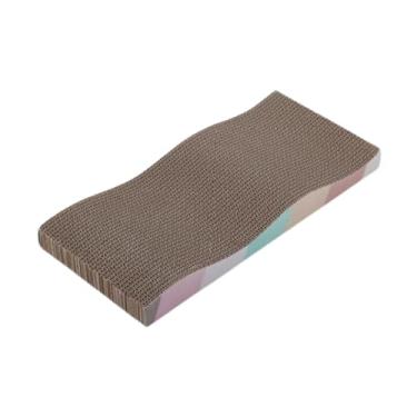 Imagem de predolo Arranhador de papelão ondulado para gatos, reversível e versátil, com área de descanso, 43x20 cm