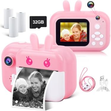Imagem de MINIBEAR Câmera infantil com impressão instantânea para crianças, câmera digital, brinquedos infantis, presentes de aniversário de Natal para 3, 4, 5, 6, 7, 8, 9, 10 anos, meninos e meninas, rosa