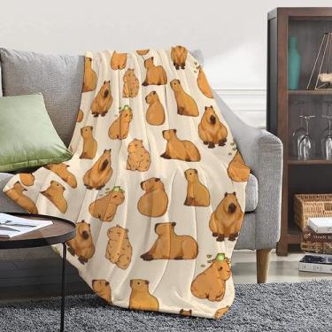 Imagem de Cobertor Virudhaka Capybaras Flannel 150x200cm para crianças