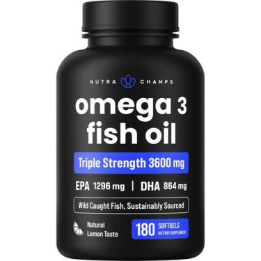 Imagem de Suplementos de óleo de peixe NutraChamps Omega 3 3600mg 180 cápsulas