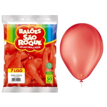 Imagem de Balão Bexiga N 7 Vermelho Quente Com 50 unidades - São Roque