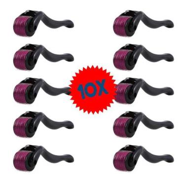 Imagem de Kit 10 Dermaroller DRS 540 Limpador de Pele Micro Agulhas Preto - NEHC