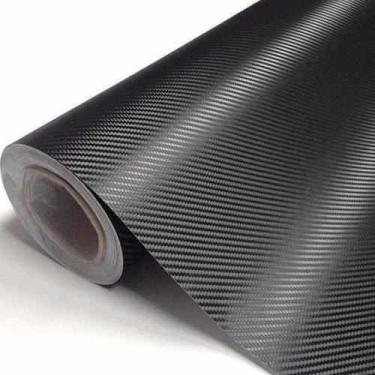 Imagem de Vinil Adesivo Envelopamento Fibra Carbono 3d Preto 1m X 10cm - Imprima