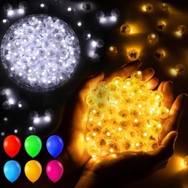 Imagem de chzk 200 peças de luzes de balão brancas quentes e frias mini luzes LED redondas de longo tempo de espera lâmpadas de bola multicoloridas lanterna de papel balões liampos para festa de aniversário