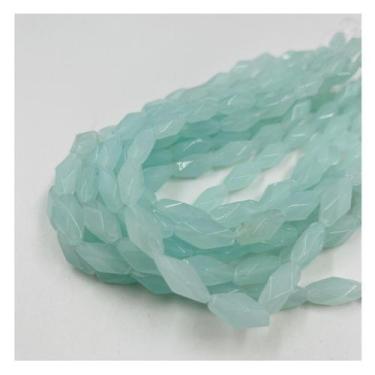 Imagem de 3 Fios de Pedras 16x6mm 60un Retângulo Azul Claro 30cm Arte - Macall