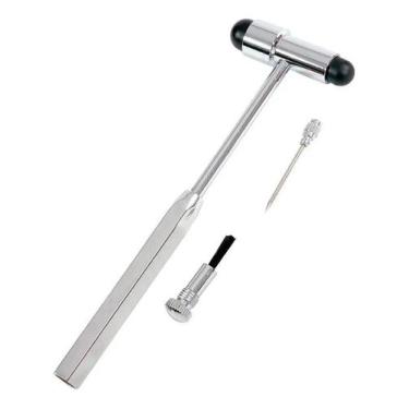 Imagem de Martelo Fisio Neuro Buck De Reflexo De Aço Cirurgico 18 Cm - MD, Preto