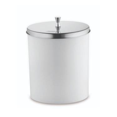 Imagem de Lixeira com Aro Interno Pia Banheiro Lavabo C/ Tampa Inox 5L