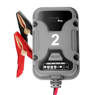 Imagem de Carregador de bateria inteligente 2A 6V/12V Carregador GaN – mantenedor automático, carregador e dessulfator com proteção contra sobrecarga e compensação de temperatura – para baterias de chumbo-ácido