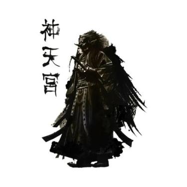 Imagem de Pôsteres De Arte De Parede De Samurai Japonês Moderno, Preto E Branco,