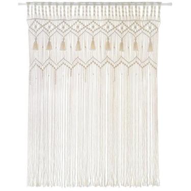 Imagem de Cortina de macramê Mkono Large Boho para pendurar na parede de algodão