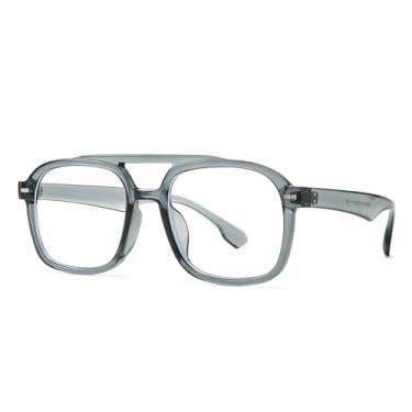 Imagem de VFDHN Óculos de sol retrô fashion feminino masculino praia clássico vintage festa ao ar livre (azul transparente)