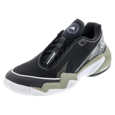 Imagem de adidas Stella McCartney Barricade Tênis feminino, Preto/prata metálico/leite de amêndoa - smc, 36