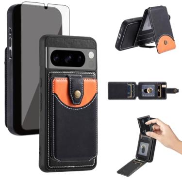 Imagem de Asuwish Capa de celular para Google Pixel 8 Pro 5G, capa de celular compatível com protetor de tela de vidro temperado Magsafe, suporte fino, suporte para cartão de crédito, Pixel8Pro, Pixel8, XL