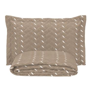 Imagem de Cobre Leito Bordado 400 Fios Heitor Solteiro 100% Poliéster - Avelã