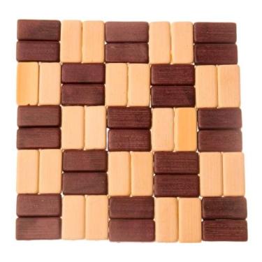 Imagem de Descanso de Panela de Bamboo Xadrez 16x16cm Resistente - BIGSUL