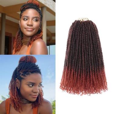 Imagem de Cabelo de crochê ZRQ Micro Twist 30 cm Ombre Red Synthetic, 9 pacotes