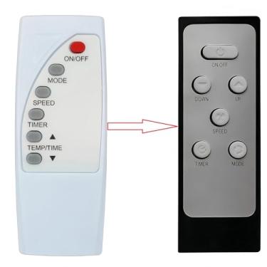 Imagem de Controle remoto de substituição compatível com ar condicionado AC portátil Honeywell MN10CEDWW MN10CESBB MN10CESWW-R MN10CESBB-R MN10CES MN10CES-R