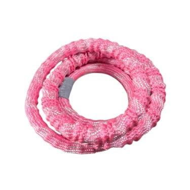 Imagem de Colaxi Arco de fitness dobrável com design amigável à cintura, cerca de 1,5 kg de peso, arco de mola macio com peso circular para academia de viagem e casa, Rosa