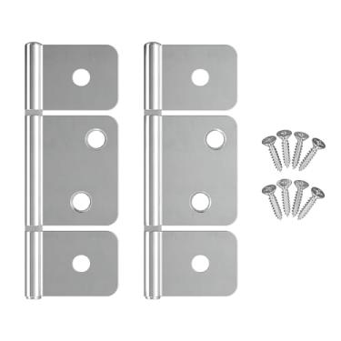 Imagem de Dobradiça cromada de três folhas com bandeira de 8,5 cm (3 1/2") com duas dobras e obturador | Pacote com 20 | Ferragens para móveis de armário sem encaixe | DL-H545-350-CP (10)