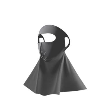 Imagem de PROUDDEMON Máscara facial unissex FPS 50+ Ice Silk Cooling UV – Balaclava respirável com proteção solar para esportes ao ar livre (cinza)