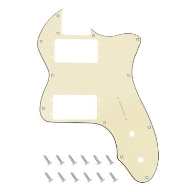 Imagem de Banworks 3 Ply Tele HH Pickguard 12 Furos Ampla Faixa Captador Slot Capa Telecaster Pickguard Scratch Plate para USA/Mexican Fender Vintage 72 Tele Thinline Style Guitarra Elétrica JT-HB-07 Creme