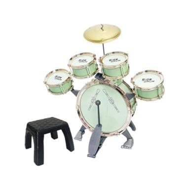 Imagem de YIJU Conjunto de bateria infantil, conjunto de brinquedos musicais com instrumentos musicais leves, kit de bateria de jazz para concerto, performance em