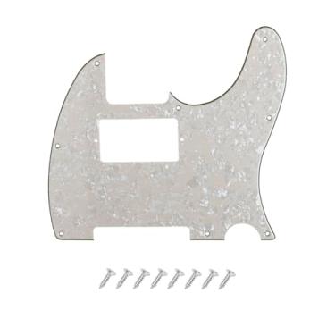 Imagem de DIAO79NI Placa de proteção HH Humbucker Tele Pickguard de 8 furos para guitarra elétrica Fender Americana/Mexican Standard Telecaster estilo moderno, amarelo claro, 4 camadas.