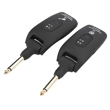 Imagem de LiebeWH A9 Transmissor de Guitarra Sem Fio de 2,4 GHz Conjunto e Receptor Com Cabo USB para Baixo de Guitarra Elétrico e áudio de Instrumentos (Preto)
