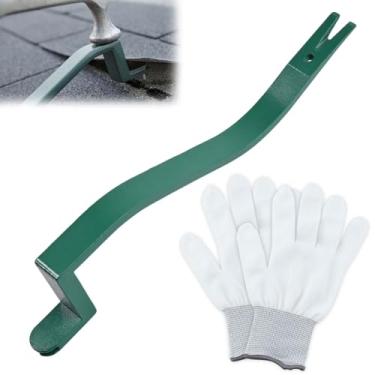 Imagem de LEONTOOL Ferramenta de cobra de telhado, ferramenta de remoção de telhas resistente, 2 em 1, instalador de unhas de telha, removedor de unhas, aço carbono forjado, ferramentas profissionais de reparo