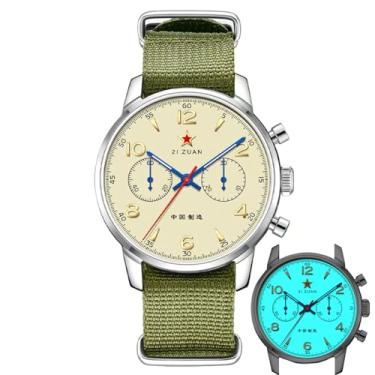 Imagem de TOPHILL Relógio masculino 1963 40 mm corda manual Seagull ST1901 movimento aviação cronógrafo relógio piloto mecânico safira vidro caixa de aço inoxidável, Mostrador totalmente luminoso de 40 mm vem