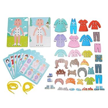 Imagem de Brinquedos de Enfiar Brinquedos de Madeira para Crianças Com Padrões Claros Brinquedos de Painel de Enfiar de Madeira Educativos para Maiores de 3 Anos